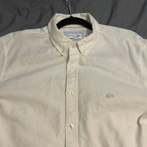 Lacoste Mens Casual Button Up Shirt with White Croc Logo